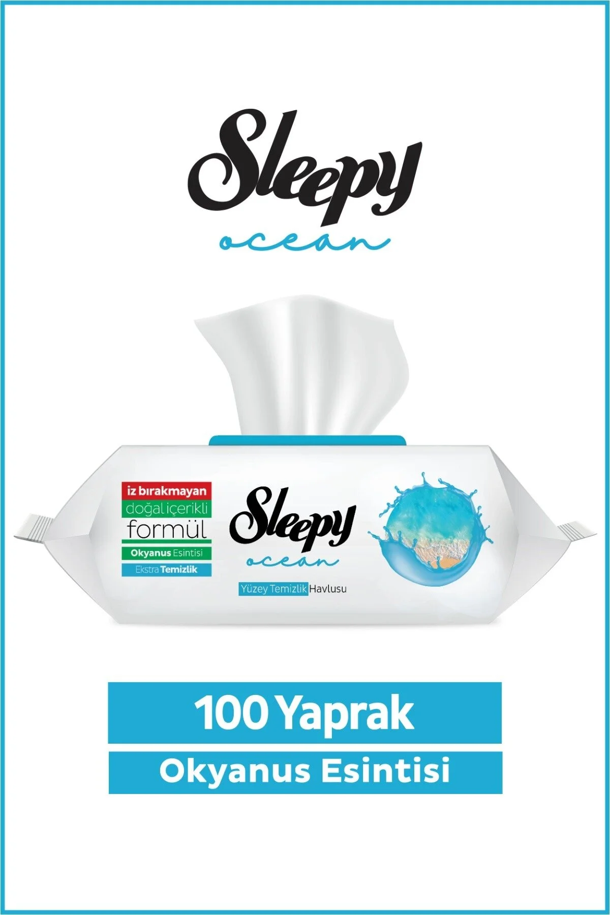 13 Sleepy Ocean Yüzey Temizlik Havlusu & Mendili Okyanus Esintisi 100 Yaprak | Ferah ve Pratik Temizlik - Görsel 1