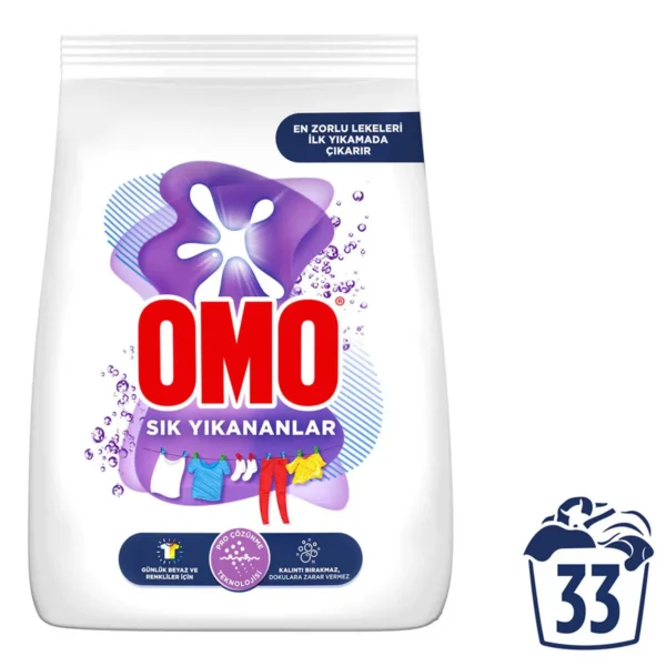 Omo Toz Çamaşır Deterjanı Sık Yıkananlar 5 Kg | Zorlu Lekelerde İlk Yıkamada Etkili